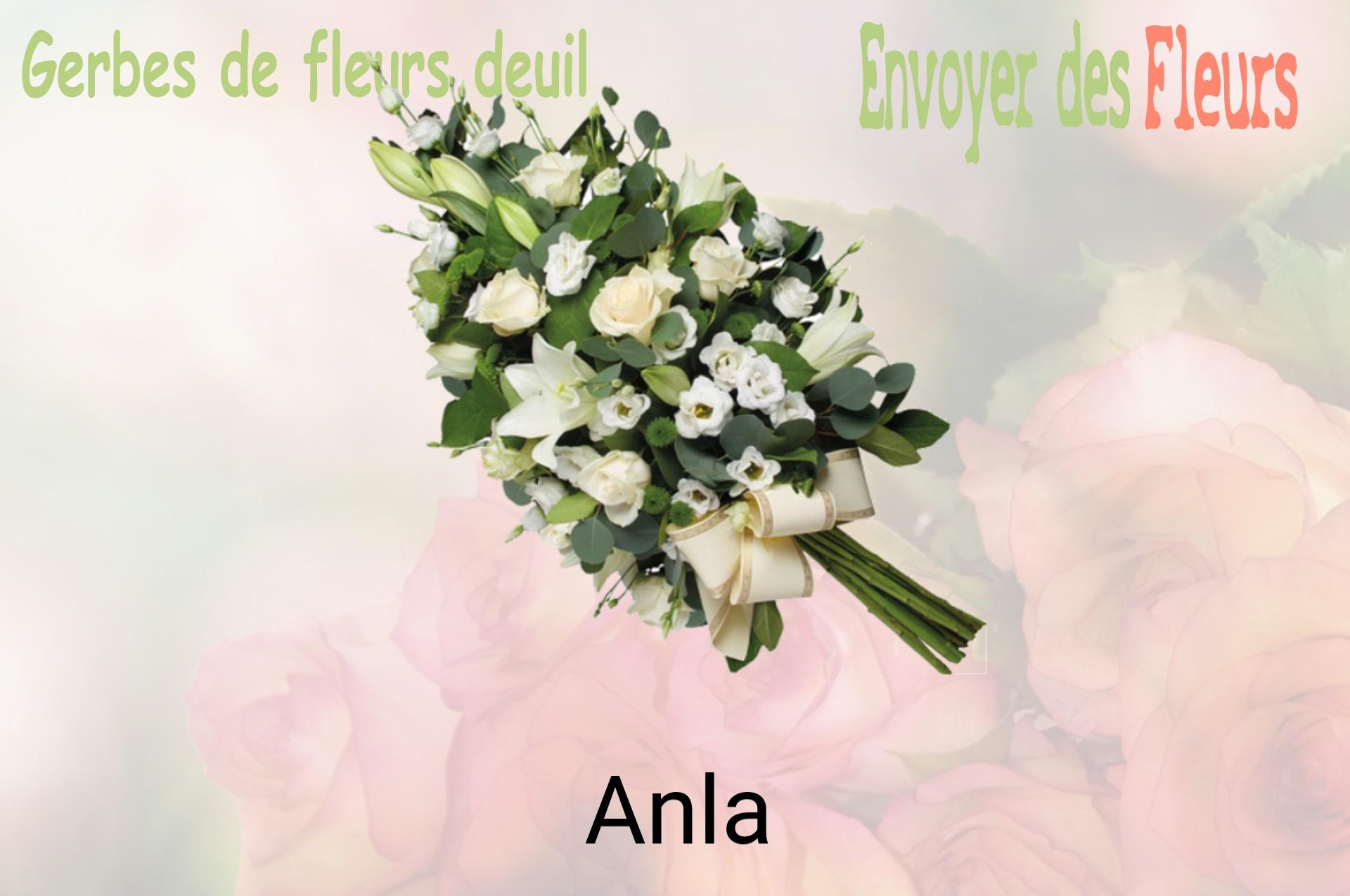 Gerbe de fleurs de deuil livrée à Anla